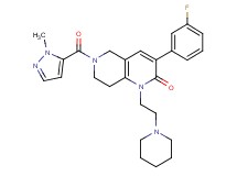 3-(3-fluorophenyl)-6-[(1-methyl-1H-pyrazol-5-yl)carbonyl]-1-[2-(1-piperidinyl)ethyl]-5,6,7,8-tetrahydro-1,6-naphthyridin-2(1H)-one