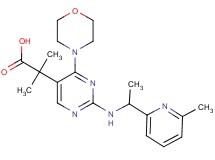 2-methyl-2-(2-{[1-(6-methylpyridin-2-yl)ethyl]amino}-4-morpholin-4-ylpyrimidin-5-yl)propanoic acid