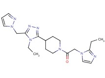 1-[(2-ethyl-1H-imidazol-1-yl)acetyl]-4-[4-ethyl-5-(1H-pyrazol-1-ylmethyl)-4H-1,2,4-triazol-3-yl]piperidine