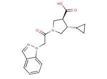(3S*,4S*)-4-cyclopropyl-1-(1H-indazol-1-ylacetyl)pyrrolidine-3-carboxylic acid