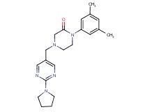 1-(3,5-dimethylphenyl)-4-{[2-(1-pyrrolidinyl)-5-pyrimidinyl]methyl}-2-piperazinone