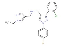 1-[3-(2-chlorophenyl)-1-(4-fluorophenyl)-1H-pyrazol-4-yl]-N-[(1-ethyl-1H-pyrazol-4-yl)methyl]methanamine