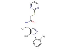 N-{1-[5-methyl-1-(2-methylphenyl)-1H-pyrazol-4-yl]ethyl}-2-(2-pyrimidinylthio)acetamide