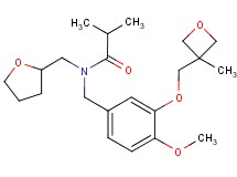 N-{4-methoxy-3-[(3-methyl-3-oxetanyl)methoxy]benzyl}-2-methyl-N-(tetrahydro-2-furanylmethyl)propanamide
