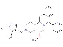 (1-{1-[(1,5-dimethyl-1H-pyrazol-4-yl)methyl]-4-piperidinyl}-2-phenylethyl)(2-methoxyethyl)(2-pyridinylmethyl)amine