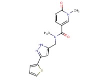 N,1-dimethyl-6-oxo-N-{[3-(2-thienyl)-1H-pyrazol-5-yl]methyl}-1,6-dihydropyridine-3-carboxamide