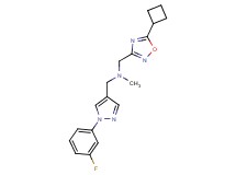 1-(5-cyclobutyl-1,2,4-oxadiazol-3-yl)-N-{[1-(3-fluorophenyl)-1H-pyrazol-4-yl]methyl}-N-methylmethanamine