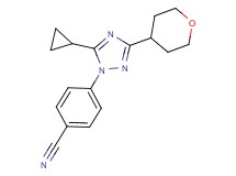4-[5-cyclopropyl-3-(tetrahydro-2H-pyran-4-yl)-1H-1,2,4-triazol-1-yl]benzonitrile