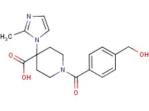 1-[4-(hydroxymethyl)benzoyl]-4-(2-methyl-1H-imidazol-1-yl)piperidine-4-carboxylic acid