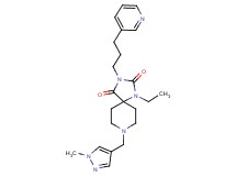 1-ethyl-8-[(1-methyl-1H-pyrazol-4-yl)methyl]-3-[3-(3-pyridinyl)propyl]-1,3,8-triazaspiro[4.5]decane-2,4-dione
