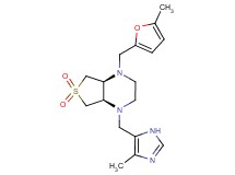 (4aR*,7aS*)-1-[(5-methyl-2-furyl)methyl]-4-[(4-methyl-1H-imidazol-5-yl)methyl]octahydrothieno[3,4-b]pyrazine 6,6-dioxide