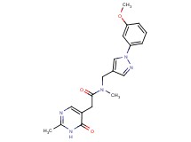 N-{[1-(3-methoxyphenyl)-1H-pyrazol-4-yl]methyl}-N-methyl-2-(2-methyl-6-oxo-1,6-dihydro-5-pyrimidinyl)acetamide