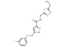 N-[(5-ethyl-1,3,4-thiadiazol-2-yl)methyl]-5-[(3-fluorophenoxy)methyl]-1H-pyrazole-3-carboxamide