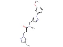 N-{[1-(3-methoxyphenyl)-1H-pyrazol-4-yl]methyl}-N-methyl-3-(4-methyl-1H-pyrazol-1-yl)propanamide