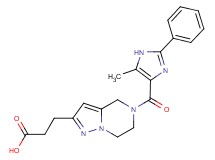 3-{5-[(5-methyl-2-phenyl-1H-imidazol-4-yl)carbonyl]-4,5,6,7-tetrahydropyrazolo[1,5-a]pyrazin-2-yl}propanoic acid