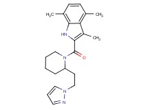 3,4,7-trimethyl-2-({2-[2-(1H-pyrazol-1-yl)ethyl]-1-piperidinyl}carbonyl)-1H-indole