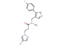 3-(4-chloro-1H-pyrazol-1-yl)-N-{[5-(4-fluorophenyl)-1H-pyrazol-4-yl]methyl}-N-methylpropanamide