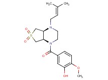 2-methoxy-5-{[(4aS*,7aR*)-4-(3-methyl-2-buten-1-yl)-6,6-dioxidohexahydrothieno[3,4-b]pyrazin-1(2H)-yl]carbonyl}phenol
