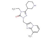 4-ethyl-2-[(8-methylimidazo[1,2-a]pyridin-2-yl)methyl]-5-(3-piperidinyl)-2,4-dihydro-3H-1,2,4-triazol-3-one hydrochloride