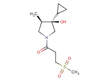 (3R*,4R*)-3-cyclopropyl-4-methyl-1-[3-(methylsulfonyl)propanoyl]-3-pyrrolidinol