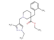 ethyl 1-[(1-ethyl-3-methyl-1H-pyrazol-4-yl)methyl]-3-(2-methylbenzyl)-3-piperidinecarboxylate