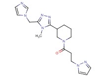 3-[5-(1H-imidazol-1-ylmethyl)-4-methyl-4H-1,2,4-triazol-3-yl]-1-[3-(1H-pyrazol-1-yl)propanoyl]piperidine