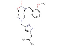 (3aS*,6aR*)-5-[(5-isobutyl-1H-pyrazol-3-yl)methyl]-3-(2-methoxybenzyl)hexahydro-2H-pyrrolo[3,4-d][1,3]oxazol-2-one