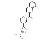 8-fluoro-2-{[3-(3-isopropyl-1,2,4-oxadiazol-5-yl)-1-piperidinyl]carbonyl}quinoline