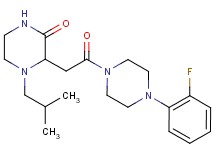 3-{2-[4-(2-fluorophenyl)-1-piperazinyl]-2-oxoethyl}-4-isobutyl-2-piperazinone