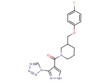 3-[(4-fluorophenoxy)methyl]-1-{[3-(1H-tetrazol-1-yl)-1H-pyrazol-4-yl]carbonyl}piperidine