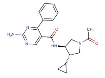 N-[(3R*,4S*)-1-acetyl-4-cyclopropylpyrrolidin-3-yl]-2-amino-4-phenylpyrimidine-5-carboxamide