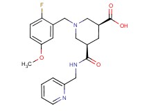 (3S*,5R*)-1-(2-fluoro-5-methoxybenzyl)-5-{[(2-pyridinylmethyl)amino]carbonyl}-3-piperidinecarboxylic acid
