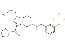 1-propyl-3-(1-pyrrolidinylcarbonyl)-N-[3-(trifluoromethoxy)benzyl]-4,5,6,7-tetrahydro-1H-indazol-5-amine