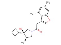 (3R*,4R*)-3-cyclobutyl-1-[(4,6-dimethyl-1-benzofuran-3-yl)acetyl]-4-methylpyrrolidin-3-ol