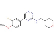 5-(3-fluoro-4-methoxyphenyl)-N-(tetrahydro-2H-pyran-4-ylmethyl)-1,2,4-triazin-3-amine