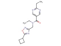 N-[(5-cyclobutyl-1,2,4-oxadiazol-3-yl)methyl]-N,2-diethyl-5-pyrimidinecarboxamide