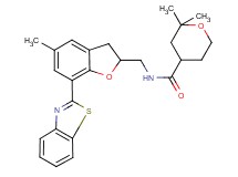 N-{[7-(1,3-benzothiazol-2-yl)-5-methyl-2,3-dihydro-1-benzofuran-2-yl]methyl}-2,2-dimethyltetrahydro-2H-pyran-4-carboxamide