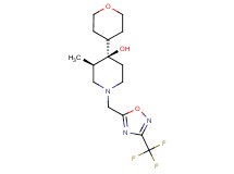 (3R*,4R*)-3-methyl-4-(tetrahydro-2H-pyran-4-yl)-1-{[3-(trifluoromethyl)-1,2,4-oxadiazol-5-yl]methyl}-4-piperidinol