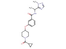 3-{[1-(cyclopropylcarbonyl)piperidin-4-yl]oxy}-N-[1-(1-methyl-1H-1,2,4-triazol-5-yl)ethyl]benzamide