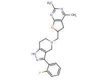 6-{[3-(2-fluorophenyl)-1,4,6,7-tetrahydro-5H-pyrazolo[4,3-c]pyridin-5-yl]methyl}-2,4-dimethyl-5,6-dihydrofuro[2,3-d]pyrimidine