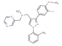 1-[3-(3-fluoro-4-methoxyphenyl)-1-(2-methylphenyl)-1H-pyrazol-4-yl]-N-methyl-N-(2-pyrazinylmethyl)methanamine