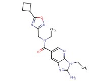 2-amino-N-[(5-cyclobutyl-1,2,4-oxadiazol-3-yl)methyl]-N,3-diethyl-3H-imidazo[4,5-b]pyridine-6-carboxamide