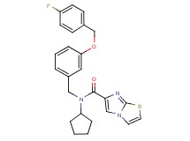 N-cyclopentyl-N-{3-[(4-fluorobenzyl)oxy]benzyl}imidazo[2,1-b][1,3]thiazole-6-carboxamide