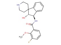 3-fluoro-N-[(2R*,3R*)-2-hydroxy-2,3-dihydrospiro[indene-1,4'-piperidin]-3-yl]-2-methoxybenzamide