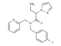 N-(4-fluorobenzyl)-2-(1H-pyrazol-1-yl)-N-(2-pyridinylmethyl)butanamide