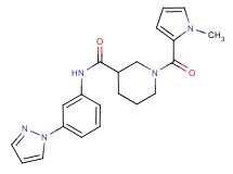 1-[(1-methyl-1H-pyrrol-2-yl)carbonyl]-N-[3-(1H-pyrazol-1-yl)phenyl]piperidine-3-carboxamide