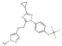 3-cyclopropyl-5-[2-(1-methyl-1H-pyrazol-4-yl)ethyl]-1-[4-(trifluoromethoxy)phenyl]-1H-1,2,4-triazole