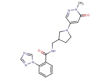 N-{[1-(1-methyl-6-oxo-1,6-dihydro-4-pyridazinyl)-3-pyrrolidinyl]methyl}-2-(1H-1,2,4-triazol-1-yl)benzamide