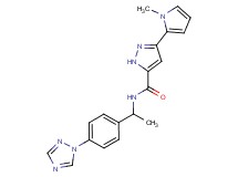 3-(1-methyl-1H-pyrrol-2-yl)-N-{1-[4-(1H-1,2,4-triazol-1-yl)phenyl]ethyl}-1H-pyrazole-5-carboxamide