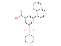 3-quinolin-8-yl-5-(thiomorpholin-4-ylsulfonyl)benzoic acid